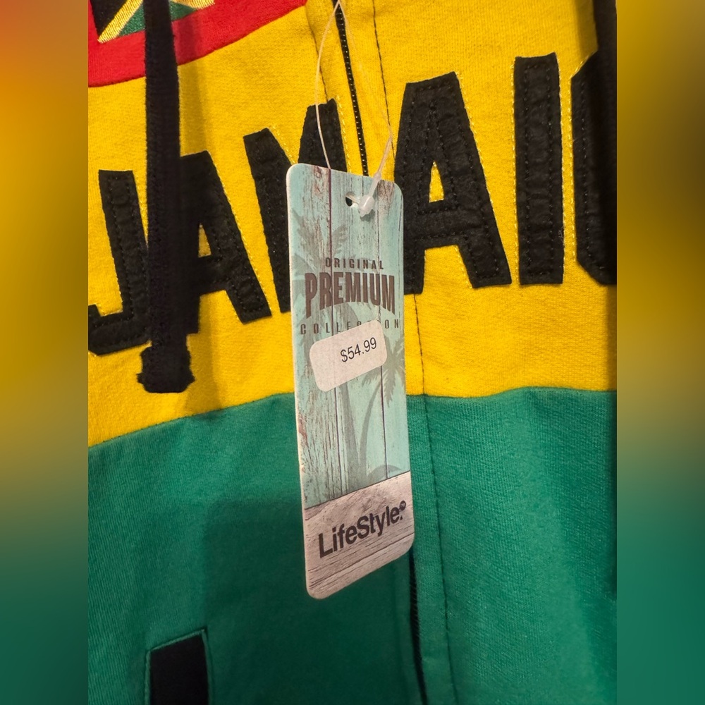 Jamaica Block Embroidered Hoodie Kids Size 6-8 - Picture 7 of 8